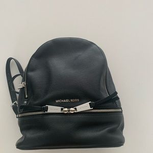 Michael Kors black leather backpack